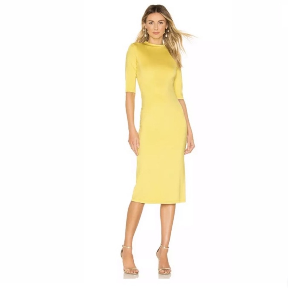 NWT Alice + Olivia Delora Fitted Mock Neck Dress - Picture 2 of 5